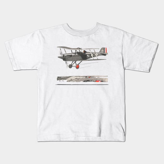 Vintage Airplane Kids T-Shirt by AlienMirror